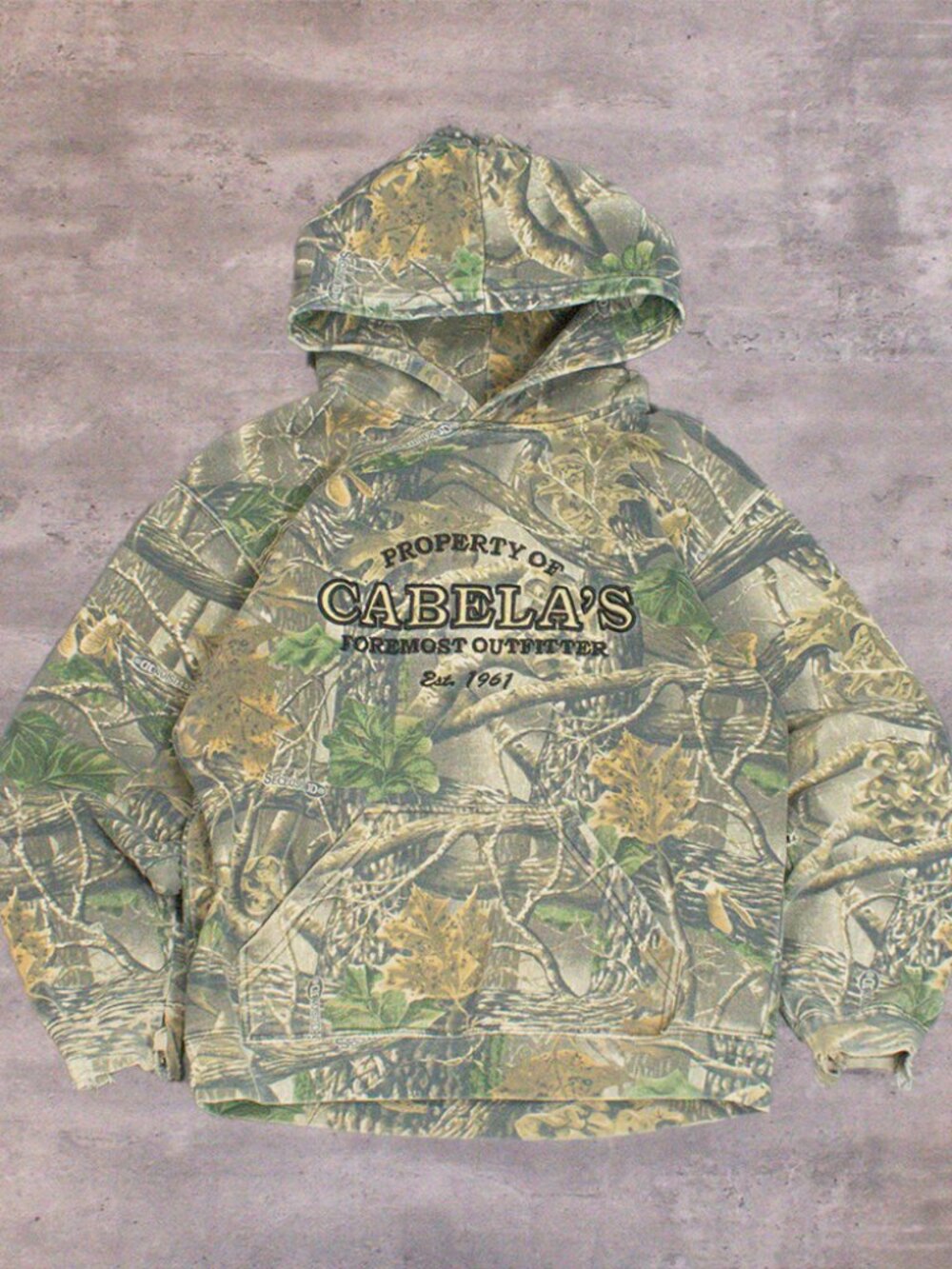 Y2K 2000's 00's Cabal's All Over Print Camo Realtree Mossy Oak Pull Over Hoodie